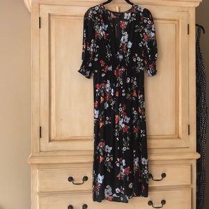 Banana republic black floral midi dress-NWT-4